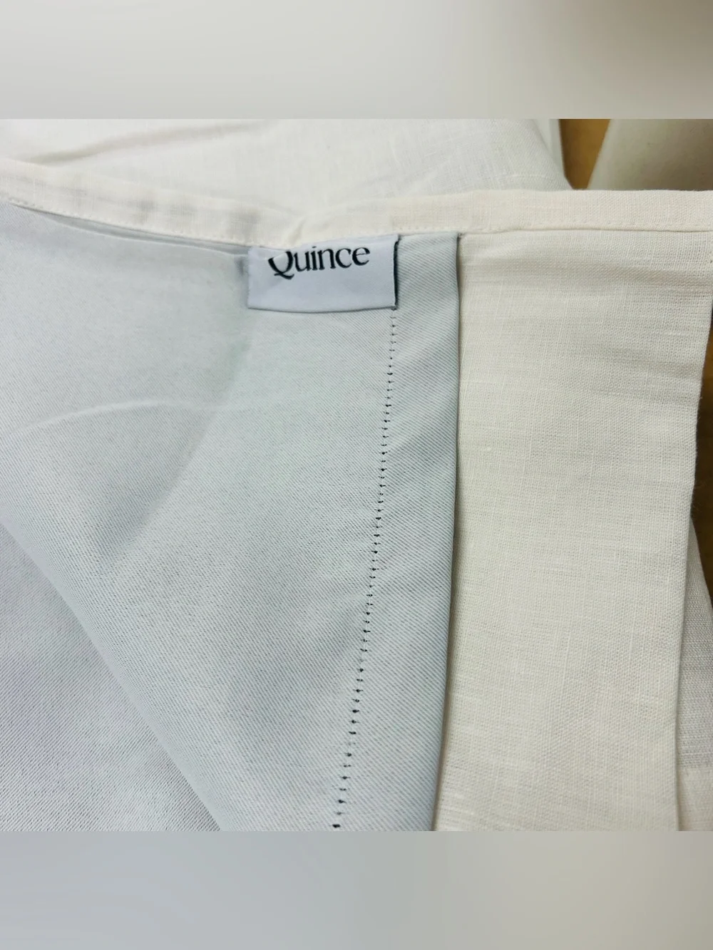 NWT QUINCE Set Of 2 48x96 European Linen True Blackout Curtains Cream 8630